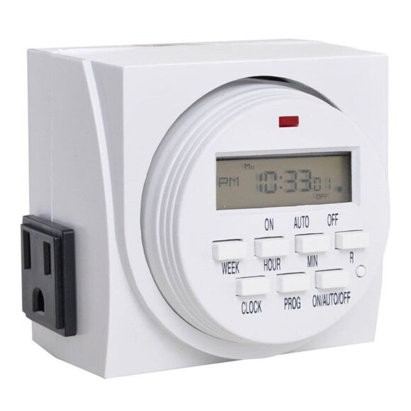 Digital Program Timer Weekly with Dual Outlet - Picture 1 of 6